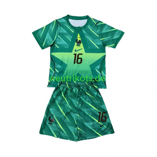 Fußballtrikot Frankreich Mike Maignan 16 Torwart Kinder Ausweich World Cup 2026 Kurzarm