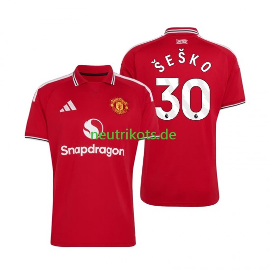 Fußballtrikot Manchester United Benjamin Sesko 30 Herren Heim 2026-2027 Kurzarm