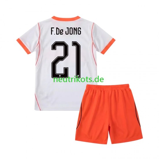 Fußballtrikot Niederlande Frenkie de Jong 21 Kinder Auswärts World Cup 2026 Kurzarm