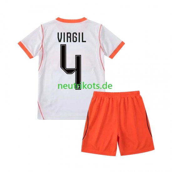 Fußballtrikot Niederlande Virgil van Dijk 4 Kinder Auswärts World Cup 2026 Kurzarm
