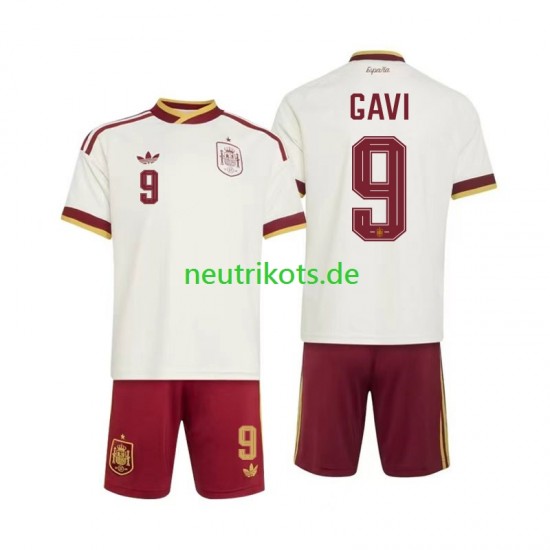Fußballtrikot Spanien Gavi 9 Kinder Auswärts World Cup 2026 Kurzarm