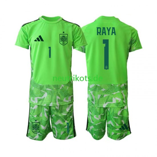 Fußballtrikot Spanien David Raya 1 6th Green color Torwart Kinder World Cup 2026 Kurzarm