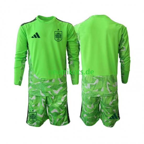 Fußballtrikot Spanien 6th Green color Torwart Kinder World Cup 2026 Langarm