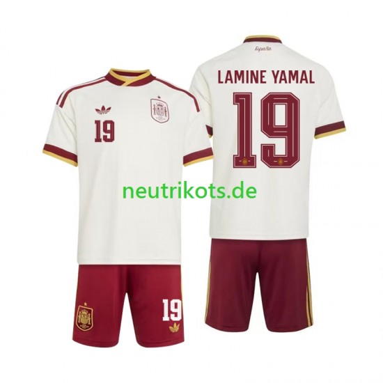 Fußballtrikot Spanien Lamine Yamal 19 Kinder Auswärts World Cup 2026 Kurzarm