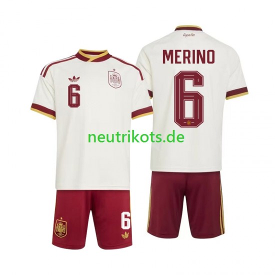 Fußballtrikot Spanien Mikel Merino 6 Kinder Auswärts World Cup 2026 Kurzarm