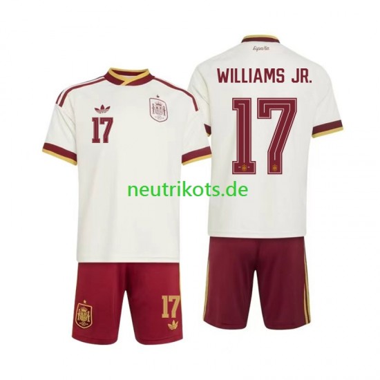Fußballtrikot Spanien Nico Williams 17 Kinder Auswärts World Cup 2026 Kurzarm