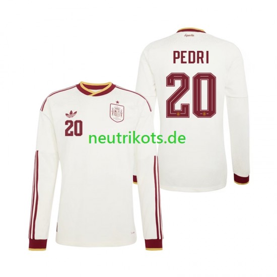 Fußballtrikot Spanien Pedri 20 Herren Auswärts World Cup 2026 Langarm