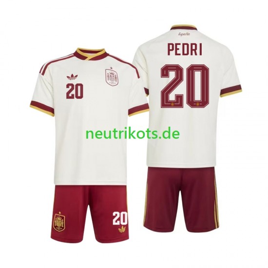 Fußballtrikot Spanien Pedri 20 Kinder Auswärts World Cup 2026 Kurzarm