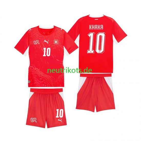 Fußballtrikot Schweiz Granit Xhaka 10 Kinder Heim World Cup 2026 Kurzarm