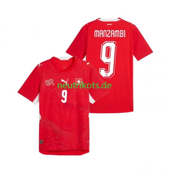 Fußballtrikot Schweiz Johan Manzambi 9 Herren Heim World Cup 2026 Kurzarm