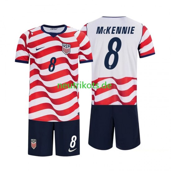 Fußballtrikot USA Weston McKennie 8 Kinder Heim World Cup 2026 Kurzarm
