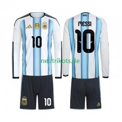Fußballtrikot Argentinien Lionel Messi 10 Kinder Heim World Cup 2026 Langarm