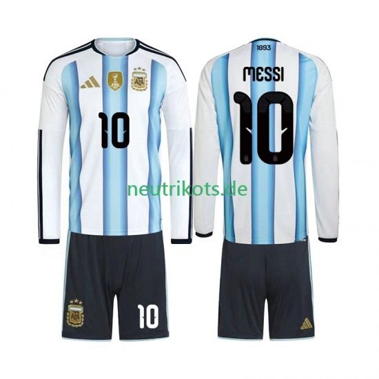 Fußballtrikot Argentinien Lionel Messi 10 Kinder Heim World Cup 2026 Langarm