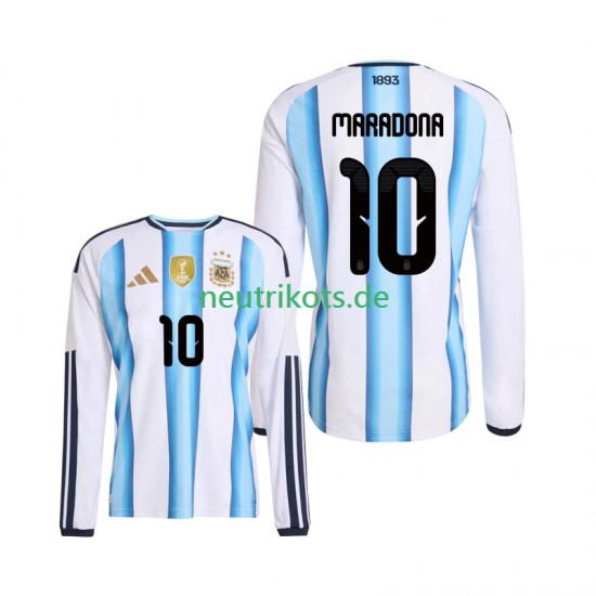 Fußballtrikot Argentinien Maradona 10 Herren Heim World Cup 2026 Langarm