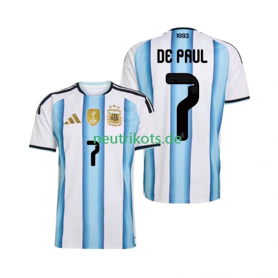 Fußballtrikot Argentinien Rodrigo De Paul 7 Herren Heim World Cup 2026 Kurzarm