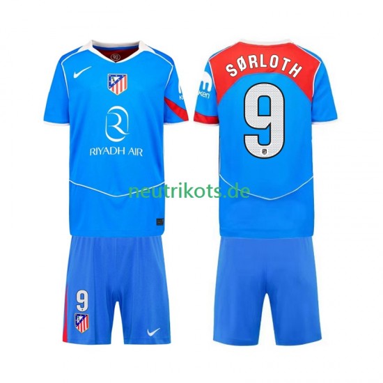Fußballtrikot Atlético Madrid Alexander Sorloth 9 Kinder Ausweich 2025-2026 Kurzarm