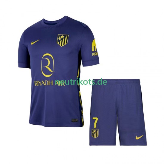 Fußballtrikot Atlético Madrid Antoine Griezmann 7 Kinder Auswärts 2025-2026 Kurzarm