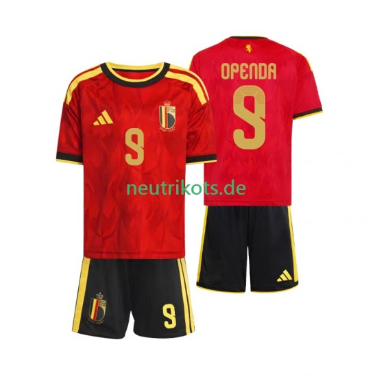 Fußballtrikot Belgien Openda 9 Kinder Heim World Cup 2026 Kurzarm