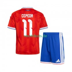 Fußballtrikot Chile Lucas Cepeda 11 Kinder Heim 2026 Kurzarm