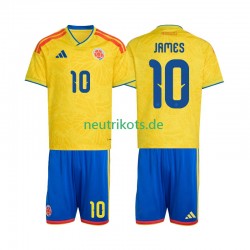 Fußballtrikot Kolumbien James Rodriguez 10 Kinder Heim World Cup 2026 Kurzarm