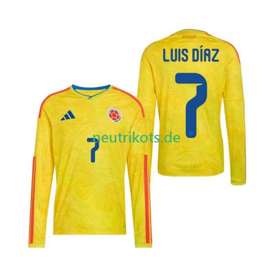 Fußballtrikot Kolumbien Luis Diaz 7 Herren Heim World Cup 2026 Langarm