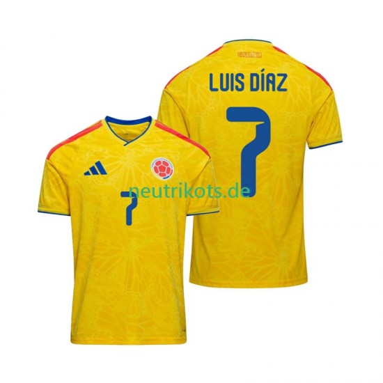 Fußballtrikot Kolumbien Luis Diaz 7 Herren Heim World Cup 2026 Kurzarm