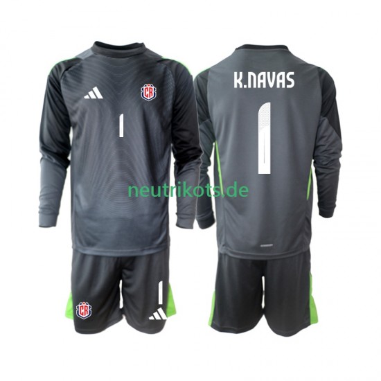 Fußballtrikot Costa Rica Keylor Navas 1 Torwart Kinder Auswärts 2025 Langarm