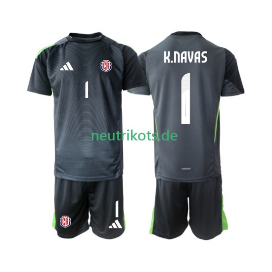 Fußballtrikot Costa Rica Keylor Navas 1 Torwart Kinder Auswärts 2025 Kurzarm