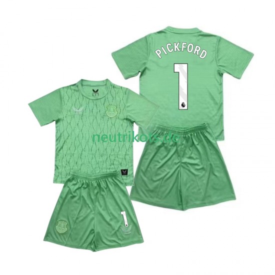 Fußballtrikot Everton FC Pickford 1 Torwart Kinder Heim 2025-2026 Kurzarm