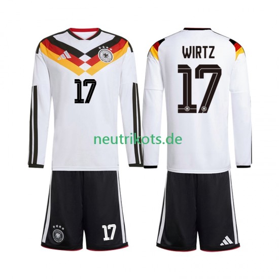 Fußballtrikot Deutschland Florian Wirtz 17 Kinder Heim World Cup 2026 Langarm