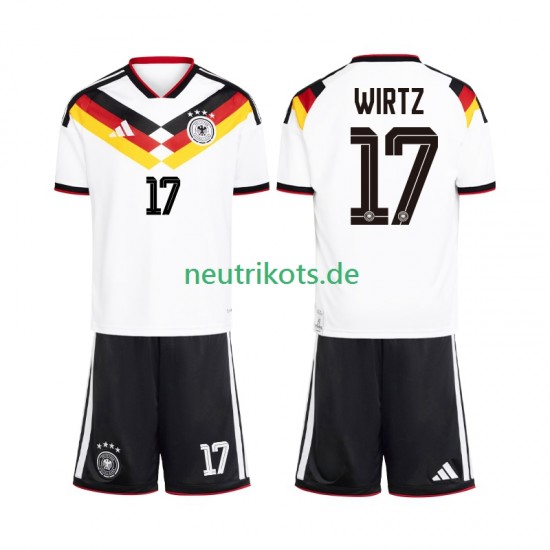 Fußballtrikot Deutschland Florian Wirtz 17 Kinder Heim World Cup 2026 Kurzarm