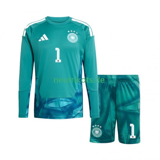 Fußballtrikot Deutschland Manuel Neuer 1 Torwart Kinder Heim World Cup 2026 Langarm