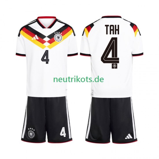 Fußballtrikot Deutschland Jonathan Tah 4 Kinder Heim World Cup 2026 Kurzarm