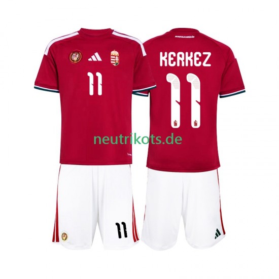 Fußballtrikot Ungarn Kerkez 11 Kinder Heim World Cup 2026 Kurzarm
