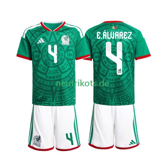Fußballtrikot Mexiko Edson Alvarez 4 Kinder Heim World Cup 2026 Kurzarm
