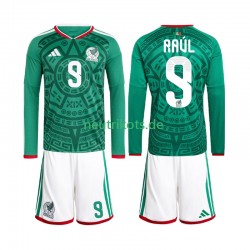 Fußballtrikot Mexiko Raul Jimenez 9 Kinder Heim World Cup 2026 Langarm