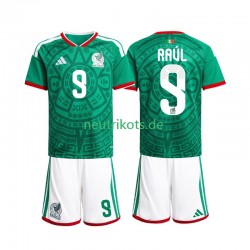 Fußballtrikot Mexiko Raul Jimenez 9 Kinder Heim World Cup 2026 Kurzarm