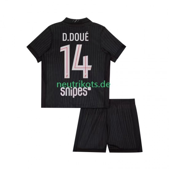 Fußballtrikot Paris Saint-Germain Desire Doue 14 Kinder Viertes 2025-2026 Kurzarm