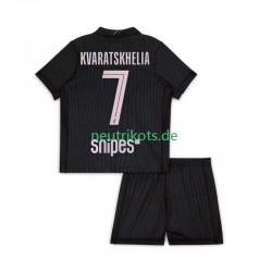 Fußballtrikot Paris Saint-Germain Khvicha Kvaratskhelia 7 Kinder Viertes 2025-2026 Kurzarm
