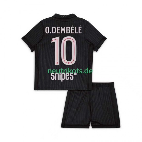 Fußballtrikot Paris Saint-Germain Ousmane Dembele 10 Kinder Viertes 2025-2026 Kurzarm