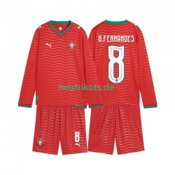 Fußballtrikot Portugal Bruno Fernandes 8 Kinder Heim World Cup 2026 Langarm