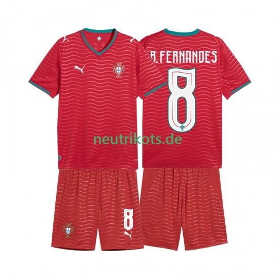 Fußballtrikot Portugal Bruno Fernandes 8 Kinder Heim World Cup 2026 Kurzarm