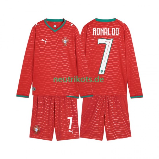 Fußballtrikot Portugal Cristiano Ronaldo 7 Kinder Heim World Cup 2026 Langarm