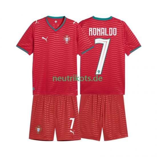 Fußballtrikot Portugal Cristiano Ronaldo 7 Kinder Heim World Cup 2026 Kurzarm