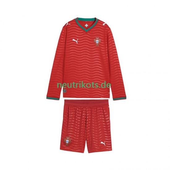 Fußballtrikot Portugal Kinder Heim World Cup 2026 Langarm