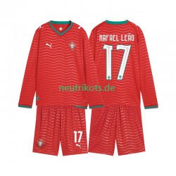 Fußballtrikot Portugal Rafael Leao 17 Kinder Heim World Cup 2026 Langarm
