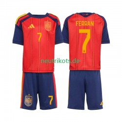 Fußballtrikot Spanien Ferran Torres 7 Kinder Heim World Cup 2026 Kurzarm