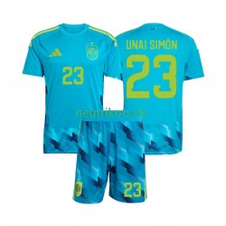 Fußballtrikot Spanien Unai Simon 23 Torwart Kinder Heim World Cup 2026 Kurzarm