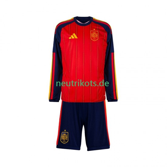 Fußballtrikot Spanien Kinder Heim World Cup 2026 Langarm
