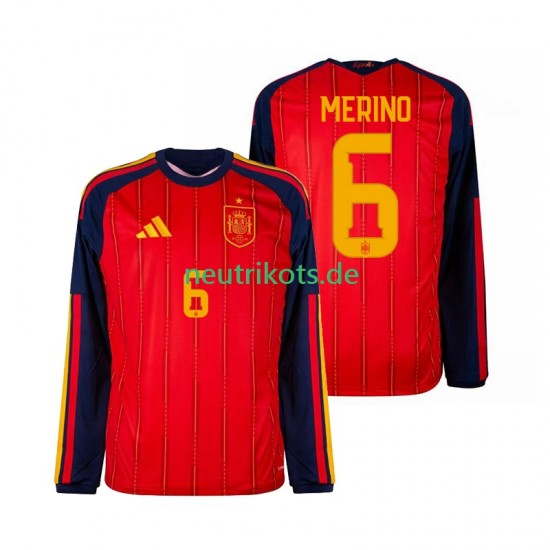 Fußballtrikot Spanien Mikel Merino 6 Herren Heim World Cup 2026 Langarm
